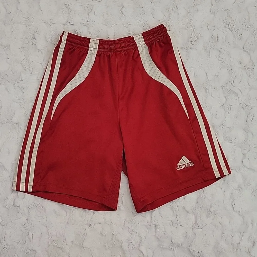Adidas Red/White Jersey Shorts, Boys Size Medium, Decent Condition!